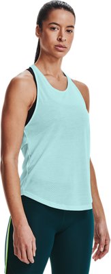 Under Armour Ua Heatgear Studio Crosstown Tank Top Femme Bleu Running Gilet L